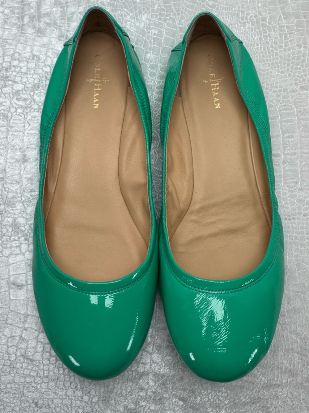 Cole Haan Green Patent Leather Ballet Flats